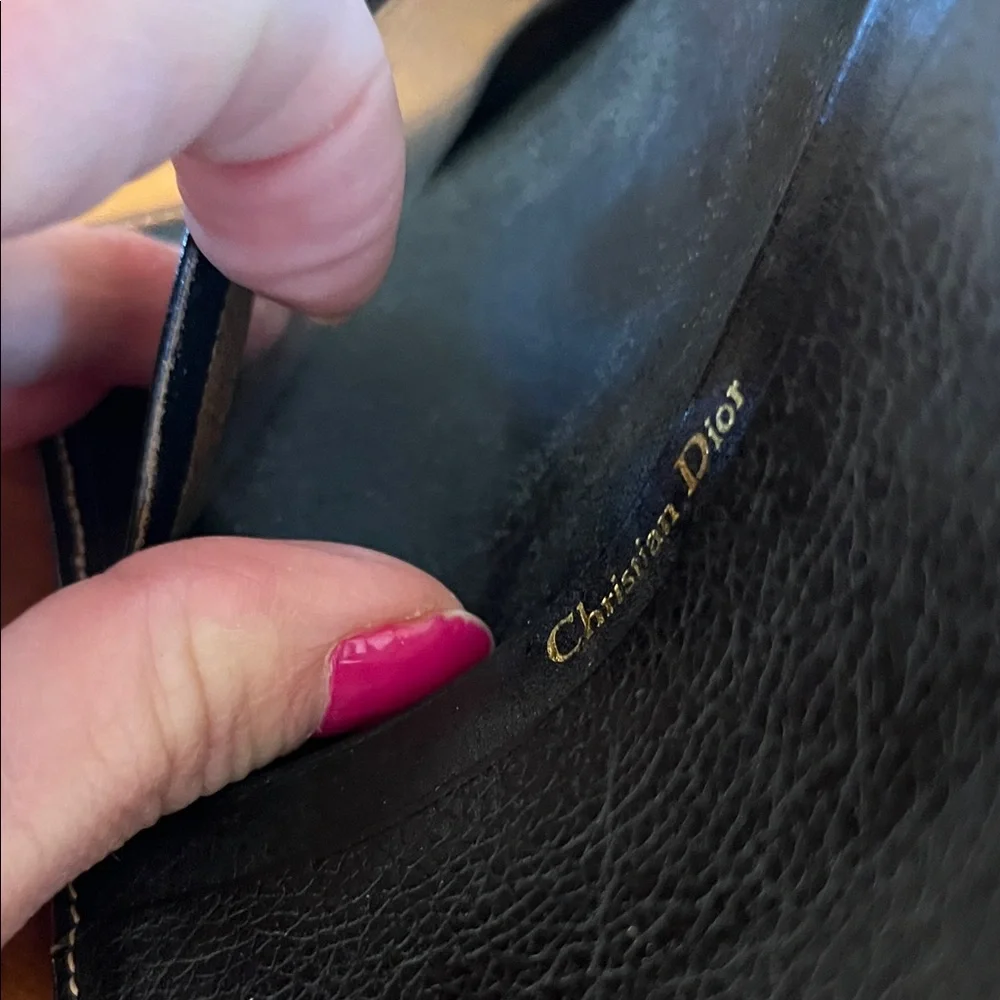 Dior Black and Brown Leather Wallet